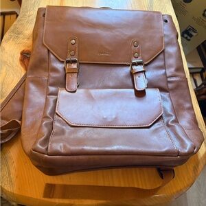 Elegant Brown Leather Backpack